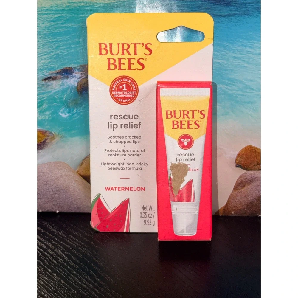 Burt's Bees Rescue Lip Relief Watermelon Healing Dry Lip Treatment 0.35oz NEW